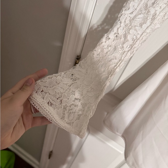 Chic White Lace Halter Mini Dress - Picture 3 of 5